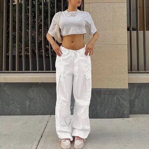 Stylish White Cargo Pants for Women